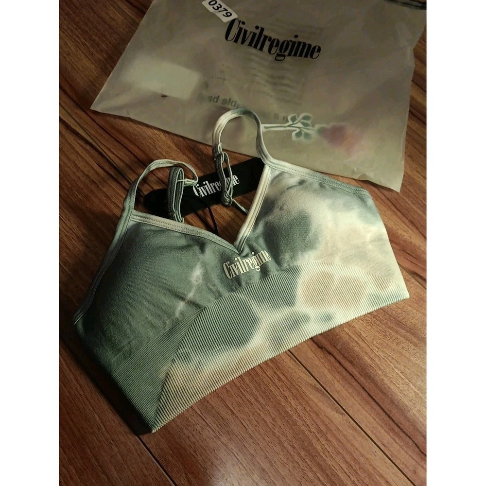 Civil regime Naboo Marble Wash Kelly Seamless‎ Sports Bra XS  Tie Dye